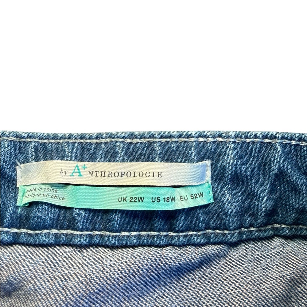 Pilcro Anthropology Blue Jeans with Colorful Patchwork - Picture 3 of 9